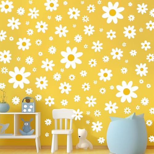 Pedel Daisy Wall Decals, 8 Sheets 96 Pcs - color: Daisy