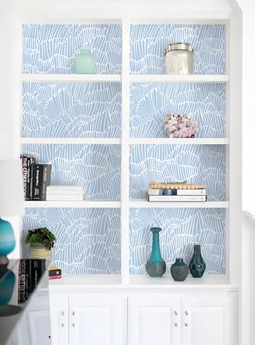 Guvana Blue Wallpaper Peel and Stick Modern Blue and White Contact Paper - color: Blue and White, size: 17.3" x 590"