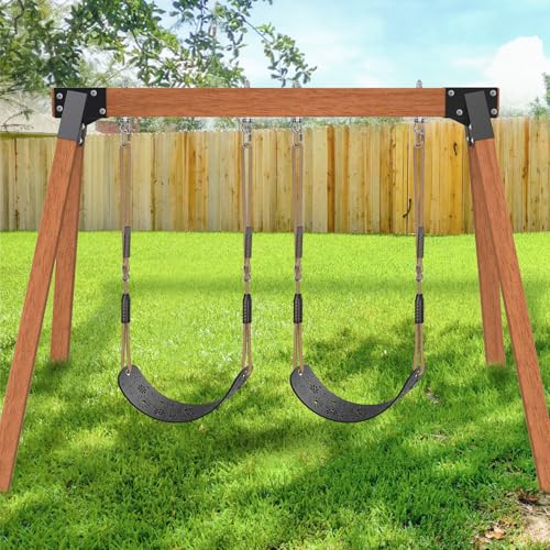 SELEWARE Heavy Duty Swing Seat for Kids Adults with Adjustable Ropes - color: Black3 Swing Seat, 2 Pack