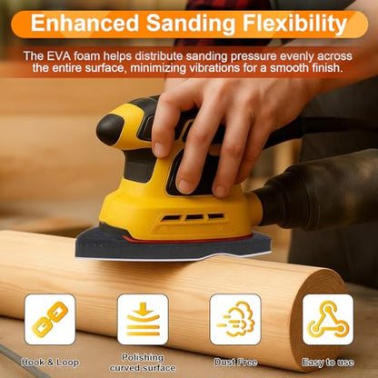 5 Pack 11 Hole Mouse Sander Interface Pads, Hook and Loop Backing