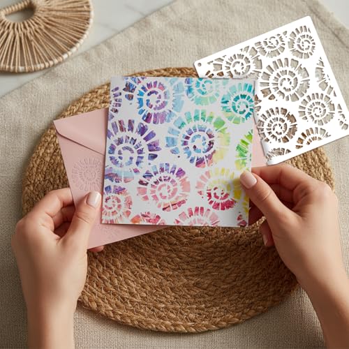 30Pcs Texture Stencils for Crafts, Reusable Geometric Stencils for Painting