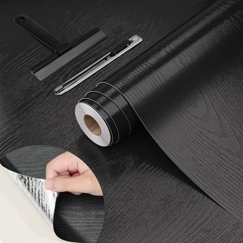 WADILE Peel and Stick Wood Grain Wallpaper 15.7"x78.7" Waterproof Self Adhesive Contact Paper for Kitchen Backsplash Countertops Furniture Cabinets Walls – Removable Vinyl with Free Knife & Squeegee