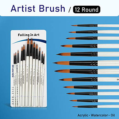 Falling in Art 48 PCS Painting Brushes Sets, Artist Paintbrushes - style: 48 PCS Brush Set