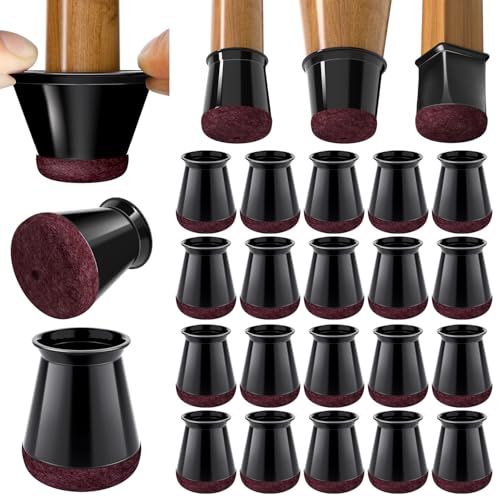 BUMACO Chair Leg Floor Protectors for Hardwood Floors Anti-Scratch 20 Pack - color: Black-20 Pcs, size: Universal XS