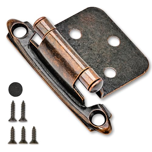 50 Pack 25 Pairs 1/2" Overlay Cabinet Door Hinges - Oil Rubbed Bronze Self Closing Hinges - color: 1/2" Overlay Oil Rubbed Bronze, size: 50 Pack