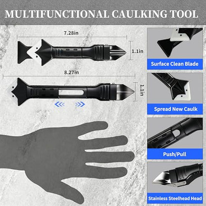 3-in-1 Silicone Caulking Tool Kit, Sealant Finishing & Scraper