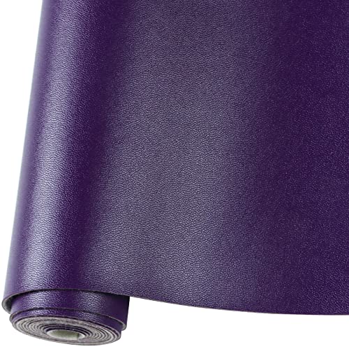 Smooth Solid Color Faux Leather Sheets Roll 12"X53" (30cmX135cm),Very Suitable for Making Crafts, Leather Earrings, Bows,Sewing (Purple) - color: Purple