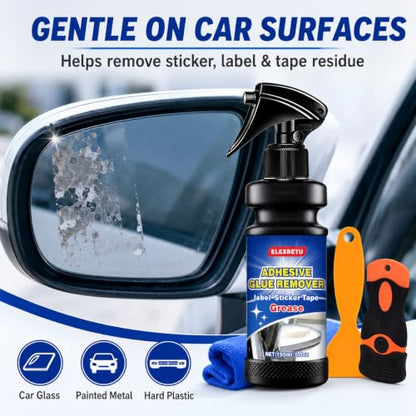 2 Pack Adhesive Remover Spray, Sticky Residue & Glue Remover for Cars, Removes Sticker, Label, Tape & Decal Adhesive, Safe on Glass, Plastic, Metal & Painted Surfaces, 2 x 150ml - color: 5 Fl Oz(Pack of 2)