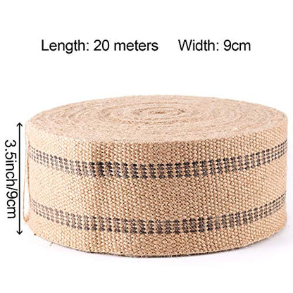 ZOENHOU 3.5 Inch x 21.8 Yard Upholstery Jute Chair Webbing, Thickened