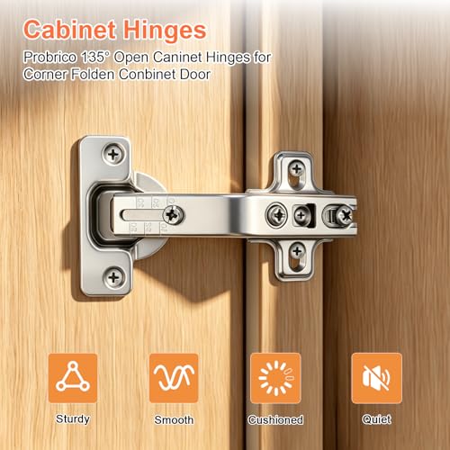 Probrico 135 Degree Open Caninet Hinges for Corner Folden Conbinet Door