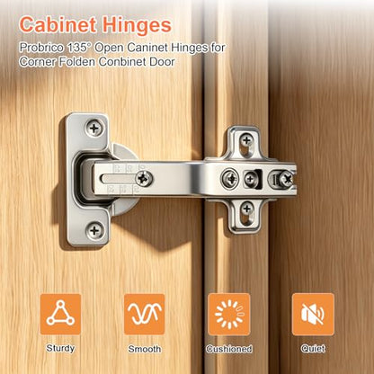 Probrico 135 Degree Open Caninet Hinges for Corner Folden Conbinet Door