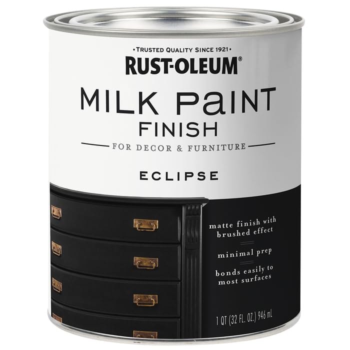 Rust-Oleum 331052-2PK Milk Paint Finish, Quart, Eclipse, 2 Pack - color: Eclipse, size: Quart (Pack of 2)