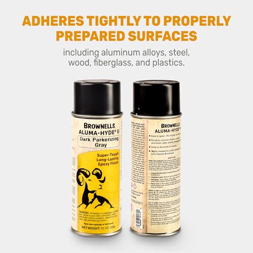 Brownells Aluma-Hyde II Epoxy Based Firearm Finish Spray Coating Protection Paint, Aerosol Can, 12 oz. (340g) Dark Parkerizing Gray - color: Dark Parkerizing Gray