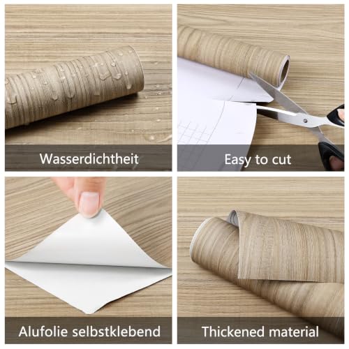 Wood Grain Contact Paper Walnut Wood Peel and Stick Wallpaper - color: Walnut, size: 15.7" x 118"