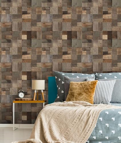 Rustic Wood Peel and Stick Wallpaper, Farmhouse Wallpaper