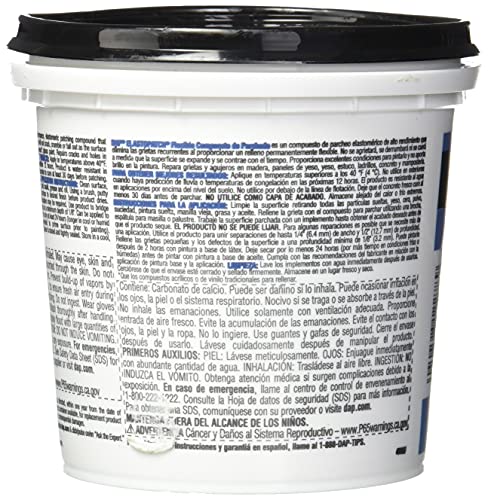 DAP ElastoPatch Smooth Flexible Patching Compound, White, 32 Oz (7079812278)