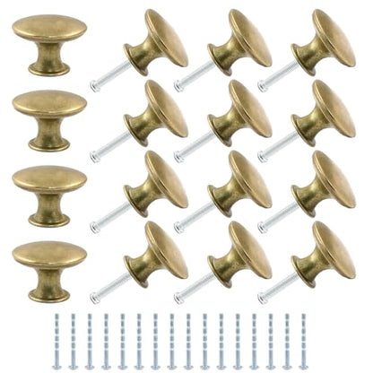 16Pcs 30mm Antique Brass Kitchen Cabinet Knobs - color: Antique Brass, size: 16 Pcs