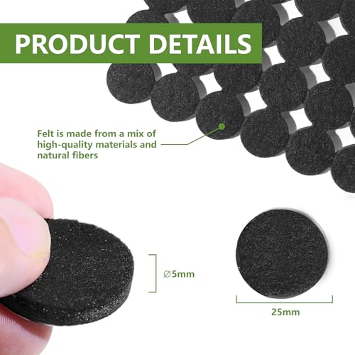 Felt Furniture Pads for Hardwood Floors 48 PCS, 1" Round, Black - size: 48PCS 1 inch Round Black