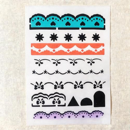 TIAMECH A4 Reusable Lace Trim Border Stencil for Painting - color: Lace Trim Border