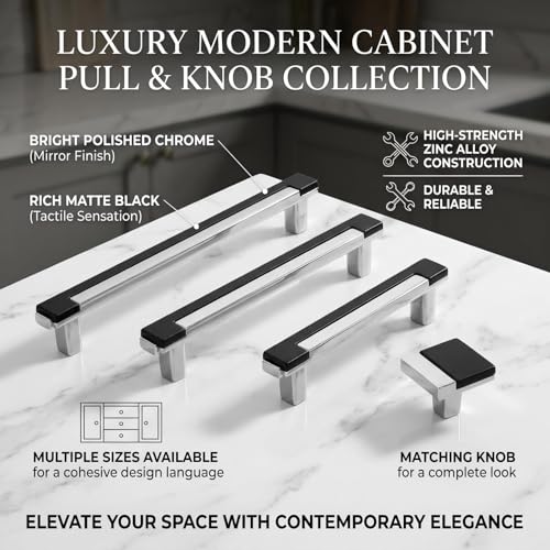 10 Pack Black Silver Square Cabinet Knobs, Single Hole - color: Black Silver, size: Square
