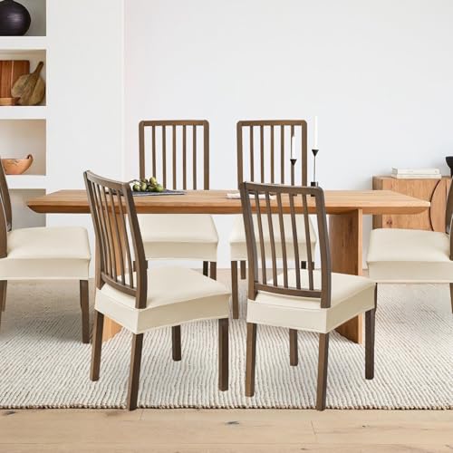 FUANGUI Dining Chair Covers Set of 2, Kitchen Chair Seat Covers - color: Pu-white