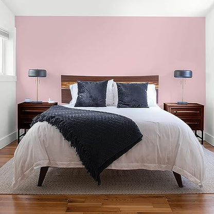 Glidden Total Interior Wall Paint & Primer All-in-One, Rose Stain/Pink-Purple, Flat, 1 Gallon - color: Rose Stain, size: 128 Fl Oz (Pack of 1)