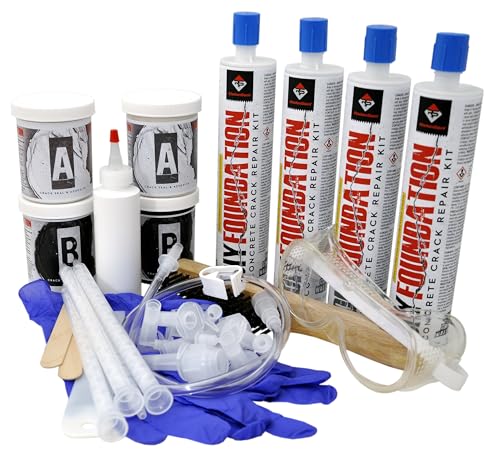 RadonSeal Complete DIY Foundation Crack Repair Kit, Urethane Sealant, 20 Ft