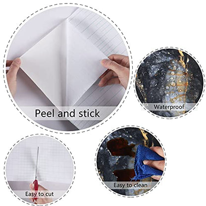 Marble Black Contact Paper Peel and Stick Countertops Gold Contact Paper Peel and Stick for Kitchen Backsplash Waterproof Black Wallpaper Vinyl Marble Shelf Liner Counter Top Wallpapers 24" x 394'' - size: 24" x 394"