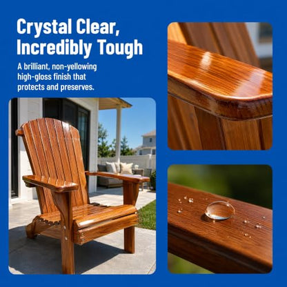 Water-Based Polyurethane Gloss Finish 32 oz - size: 32 oz