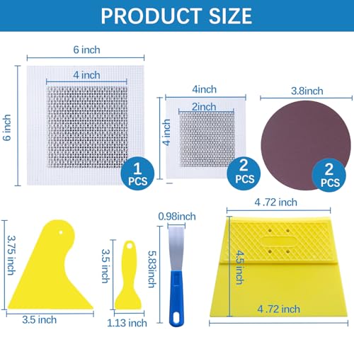 Drywall Repair Kit,Drywall Hole Patch Repair Kit,Wall Spackle Paste 9.8OZ to Fix Wall Surface Holes and Creak Damage with White Wall Repair Putty,Scraper,Sanding Pad Fill Quick and Easy Solution - color: 8-in-1 SET (1 Can of Spackle)