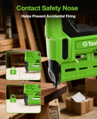 TaskStar 18-Gauge Cordless Brad Nailer: 20V 2-in-1 Electric Nail Gun with 2 Batteries, 1000pcs Nails & Staples, Adjustable Depth Staple Gun for Wood, Drywall, Upholstery & DIY Projects