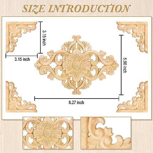 Vicenpal 20 Pcs Wood Appliques and Onlays for Furniture