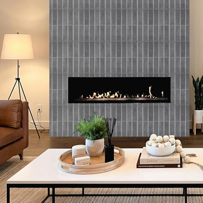 Peel and Stick Tile，New Upgrade Thicker Design Self Adhesive 12" x 12" Large Premium Peel and Stick Backsplash for Kitchen (Grey). - color: Grey