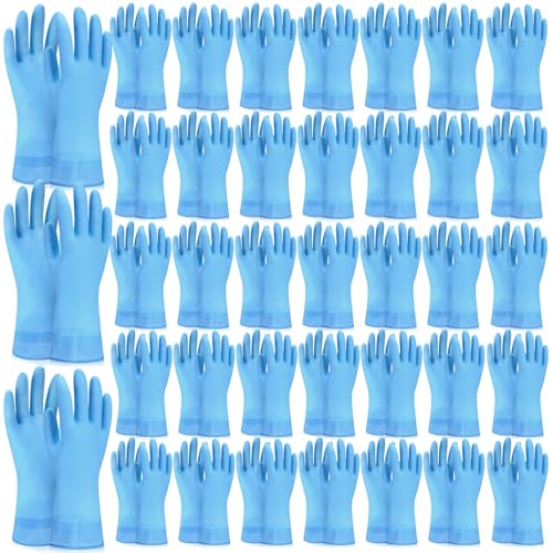 Rubber Reusable Gloves Long Household Dishwashing Gloves Kitchen Cleaning for Dishes Clean Gardening - color: Blue, size: Large