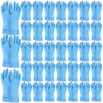 Rubber Reusable Gloves Long Household Dishwashing Gloves Kitchen Cleaning for Dishes Clean Gardening - color: Blue, size: Large