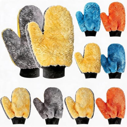 15 Pcs Microfiber Painting Mitts with Thumb, 3 Colors Paint Mitt Gloves for Furniture Staining, Reusable Lint-free Dusting Cleaning Gloves for House, Car Wash & Polishing