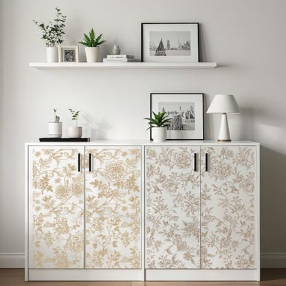 4 Pcs Large Chinoiserie Floral Rub-On Transfers for Furniture & Crafts - style: Chinoiserie Floral