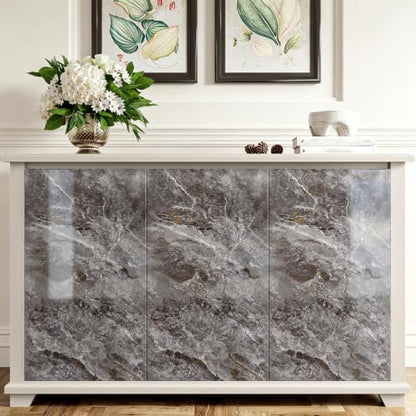 ReWallpaper Marble Wallpaper Peel and Stick Dark Gray Marble Contact Paper - color: Dark Gray Marble, size: 15.8in X 23ft