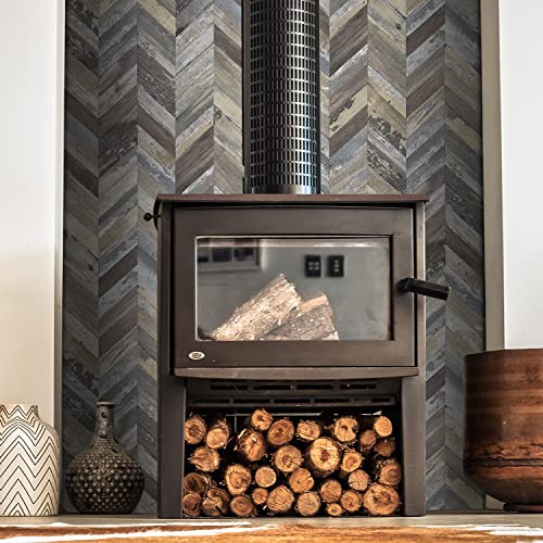 STICKGOO Herringbone Tile Peel and Stick Backsplash for Kitchen&Bathroom - color: Distressed Wood