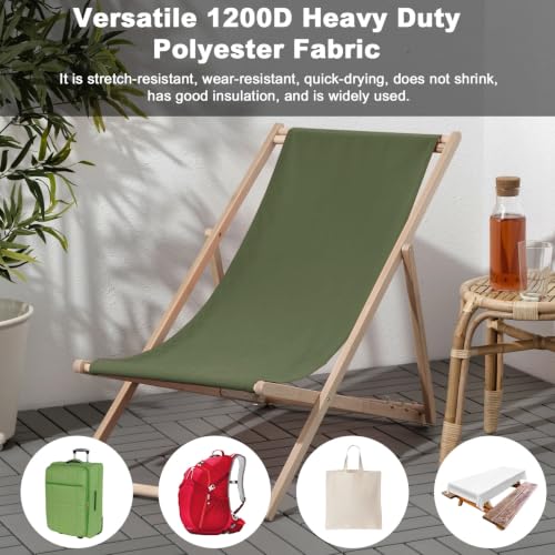 Waterproof Canvas Fabric by The Yard 1200D Upholstery 58x36inch Army Green - color: Army Green, size: Pre Cut 1 Yard