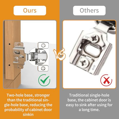 Chibery 10 Pack Face Frame Cabinet Hinges, 1/2" Overlay, Soft Close, 105° - size: 1/2 Inch Overlay