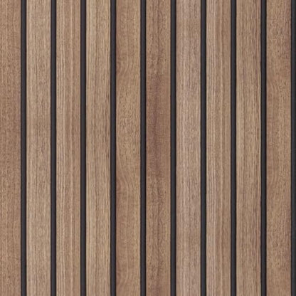 Wood Slat Panel Peel and Stick Wallpaper Brown Wooden Contact Paper - color: Brown, size: 17.7" x 236.2"