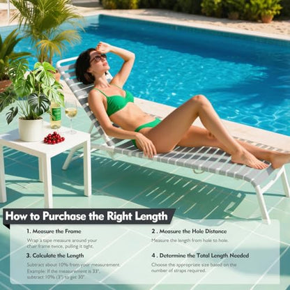 LukLoy 2" Wide 60ft Long Vinyl Straps for Patio Chairs Repairs, Grey - color: Grey, size: 60 Ft strap + 60 rivets