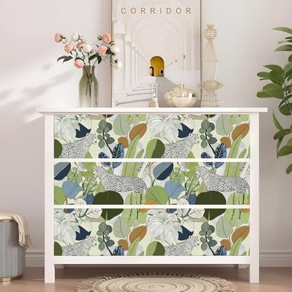 Peel and Stick Wallpaper Floral Leopard Renter Friendly Wallpaper