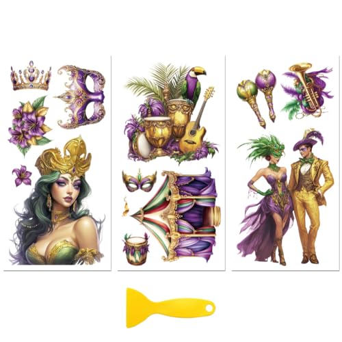 Peacoblue Carnival Ball Rub On Transfers for Furniture Craft 6"x12" - style: Carnival Ball
