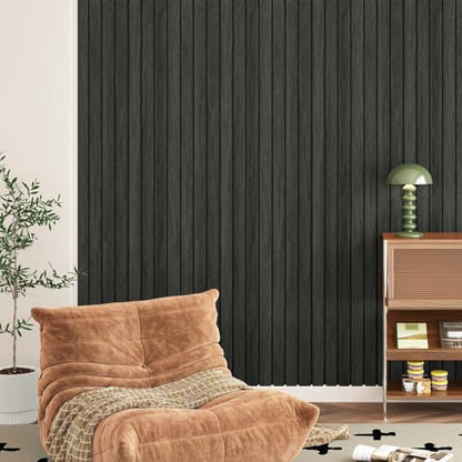 197"x23.6" 3D Wood Panels for Interior Wall Decor Peel and Stick Acoustic Wood Slat Wall Panel Self Adhesive Soundproof Wooden Slats Paneling Wallpaper for Bedroom Living Room Gym Backdrop - size: 23.6" x 197"