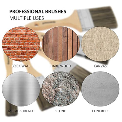 Genixart Double Thick Chip Paint Brush, Wood Stain Brush for Fence, 3 Inch