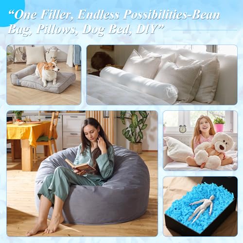 Bean Bag Filler, 60lbs Gel Shredded Memory Foam Filling - size: 60lbs