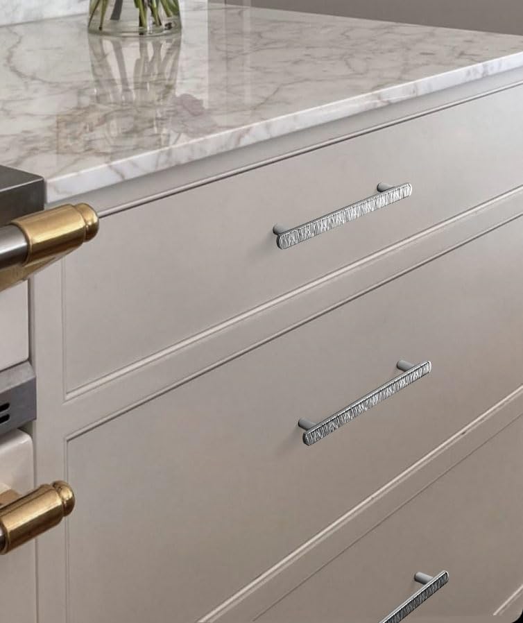 Goo-Ki 5 Inch (128 mm) Hole Centers Luxurious & Sturdy Zinc Alloy Cabinet Handls,Polished Chrome Cabinet Pulls for Kitchen,Drawer,Cupboard & Wardrobe,6 Pack - color: Chrome Plating, size: 5.0 inch (128 mm) Hole Centers, style: Pulls With No Backplate