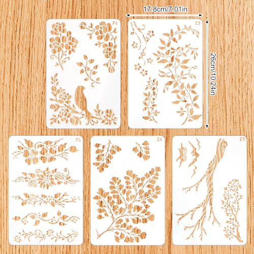Large Reusable Stencils for Painting Vine Flower Swirl Stencils
